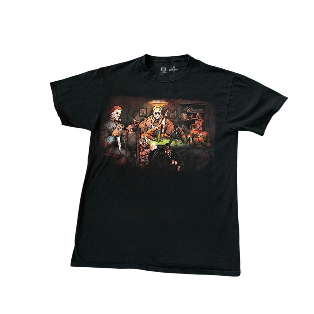 Get Down Art Church of Horror Big Chris Art Poker Party Halloween T-Shirt medium